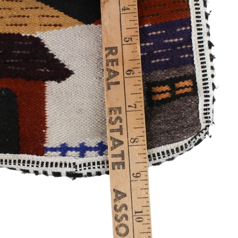 Vintage Woven Crossbody Bag Southwestern Village Scene Boho Textile